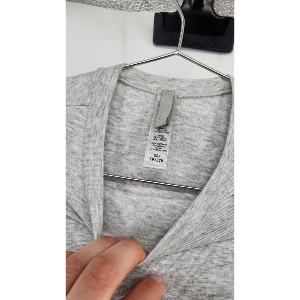 SKIMS XS Light Heather Grey Cotton Jersey Long Sleeve T Shirt NWOT - Picture 7 of 7
